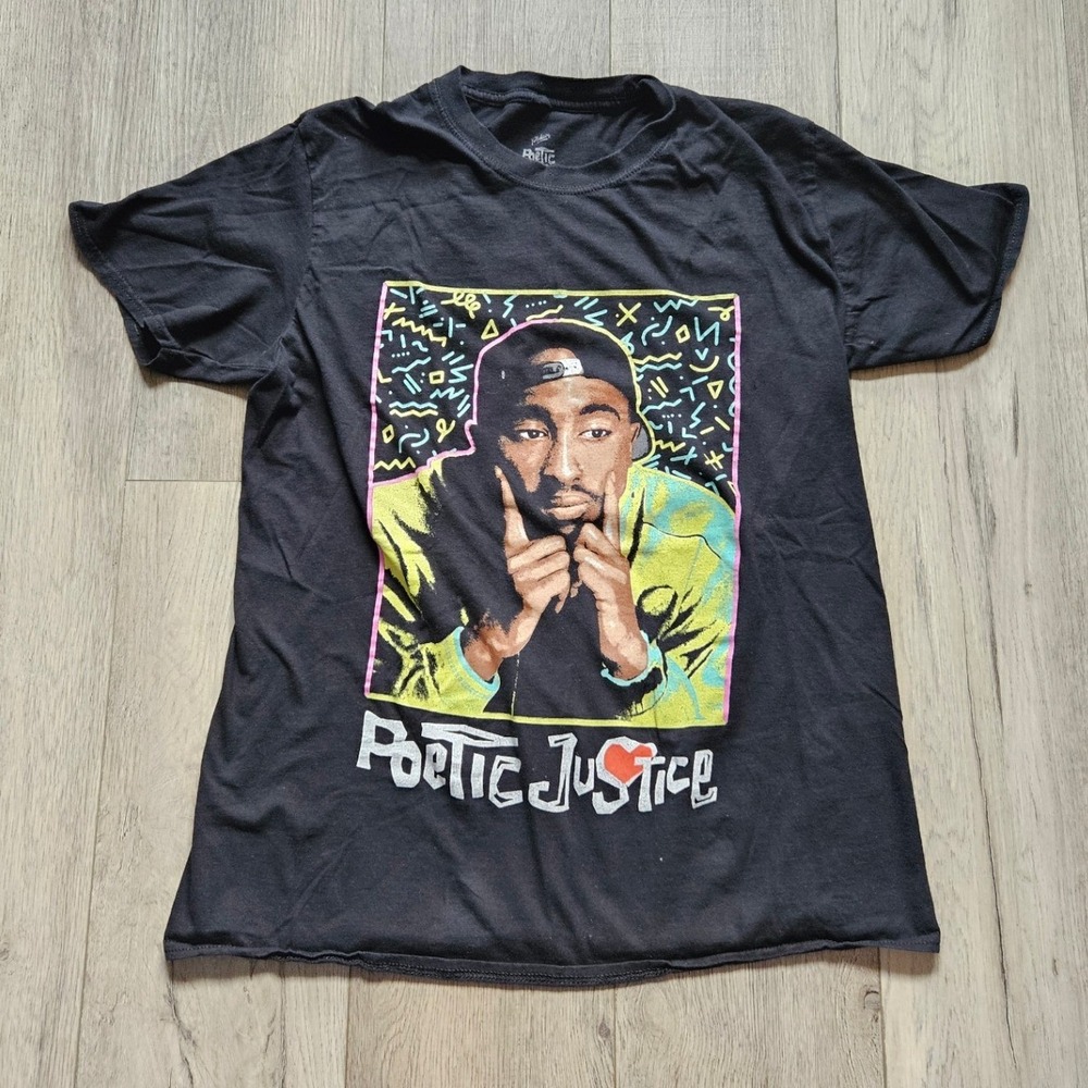 Poetic Justice Tupac Shakur Graphic T-Shirt Mens Large Black 90s Movie Tee L